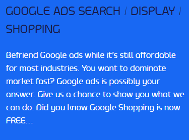 Online Marketing Options, Choosing an Online Marketer, Online Agencies - Core Google Ads